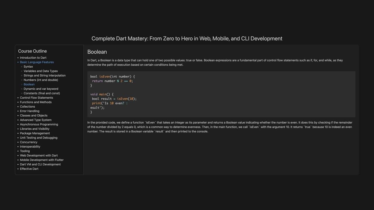 Complete Dart Mastery: From Zero to Hero in Web, Mobile, and CLI Development | Part 1/5