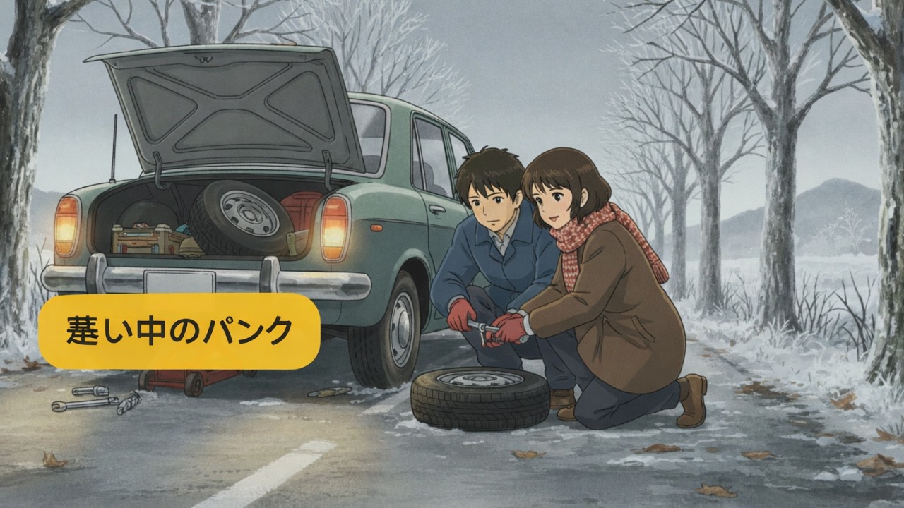 Japanese Conversations (N5–N4): Winter Road Situations (Subtitles)output dual voice