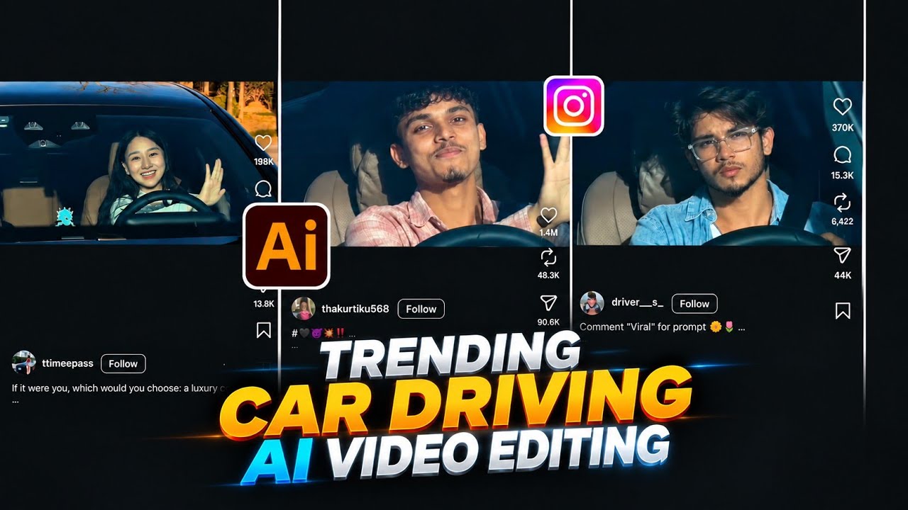 Trending Car Driving Ai Video Editing | Viral Car Driving Ai Video Kaise Banaye | New Trend