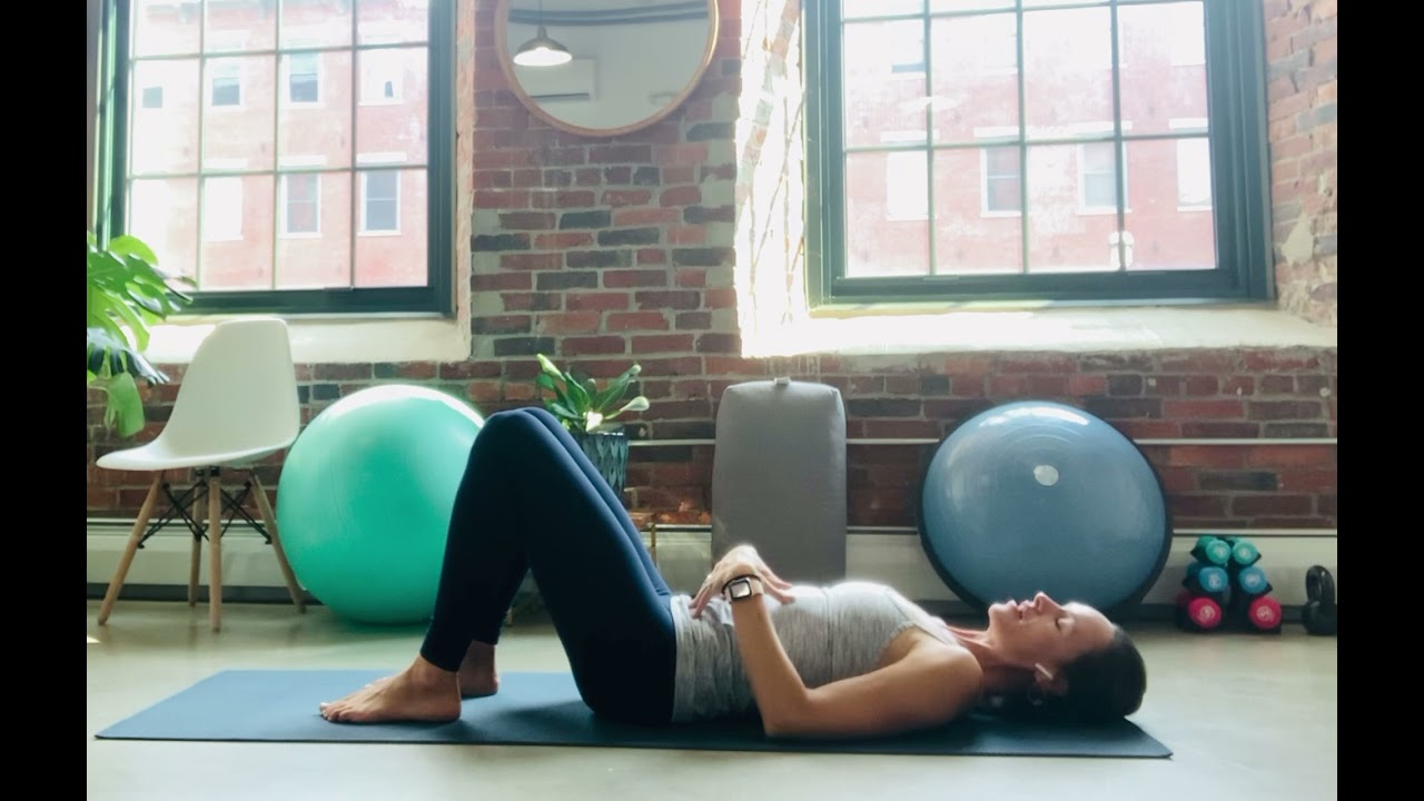 Transverse abdominal activation in hook-lying with Dr. Jenn of Root To Rise PT