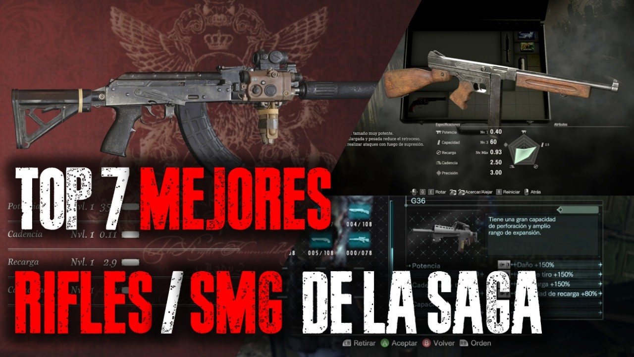 LOS 7 MEJORES RIFLES y/o SUBFUSILES DE RESIDENT EVIL