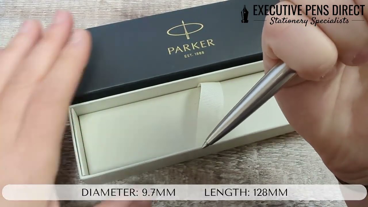 Parker Jotter Stainless Steel Chrome Trim Ballpoint Pen - Unboxing & Engraving, Laser Engraved Pens
