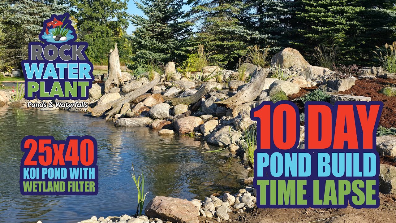 10 Day Time-Lapse Custom Koi Pond Build – 3 Guys, 30 Tons of Rock, 200 Yards of Soil, One Epic Pond