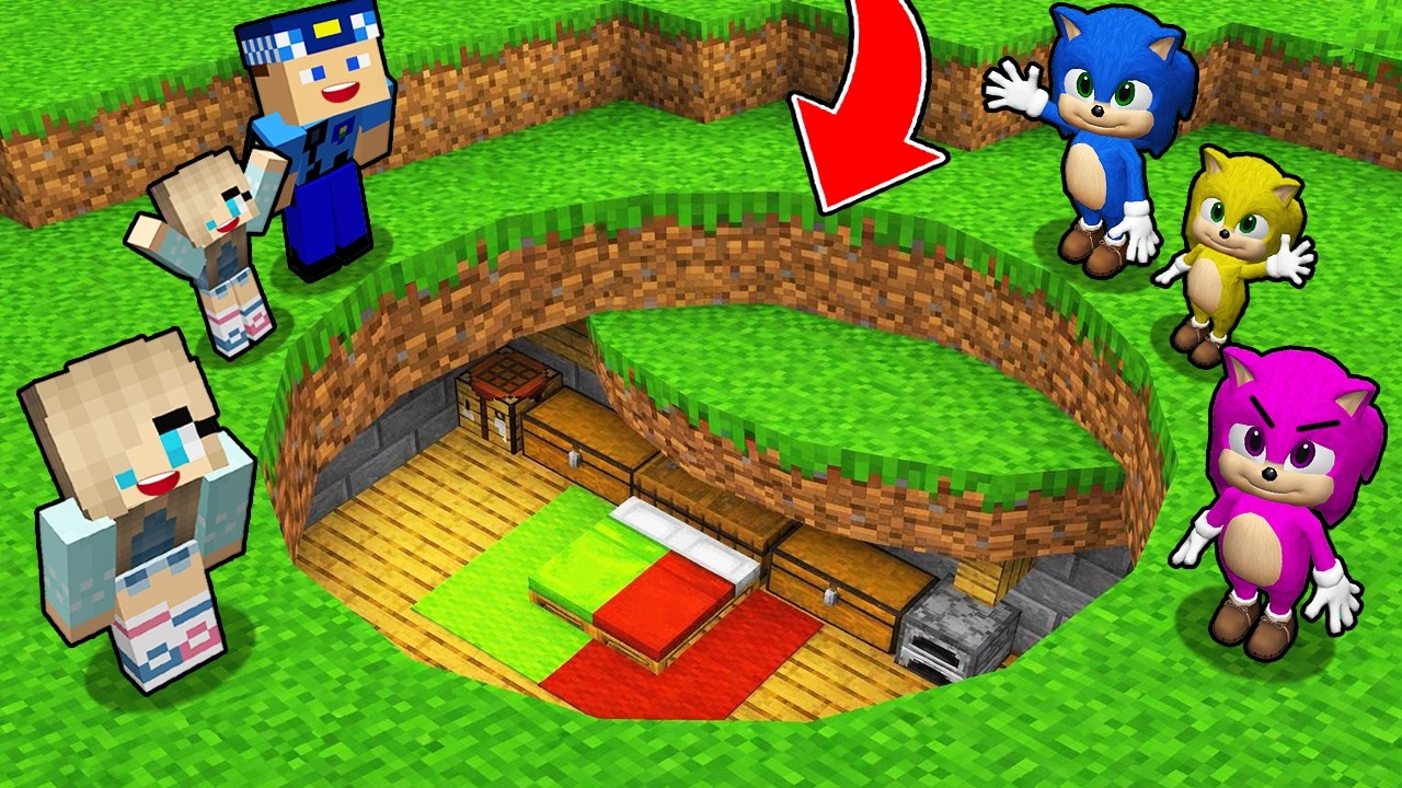BERCA AİLE VE KIZ BEBEK SONİC AİLE YUVARLAK GİZLİ GEÇİT BULDU! 😱 Minecraft