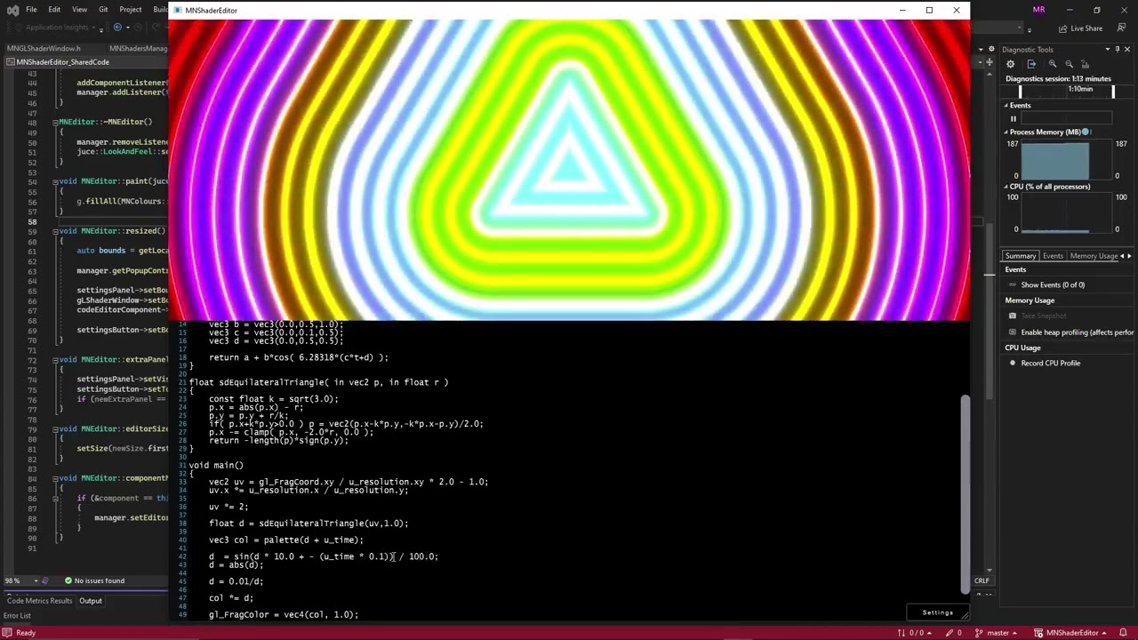 Exploring Shaders: My Real-Time Editing Tool  created with JUCE (C++)