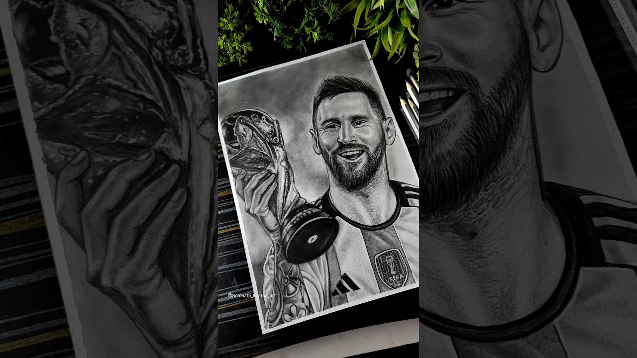 Leonel Messi Drawing FIFA Trophy 🏆 ICC T20 Women's World Cup #shorts #messi #fifa #t20worldcup2026