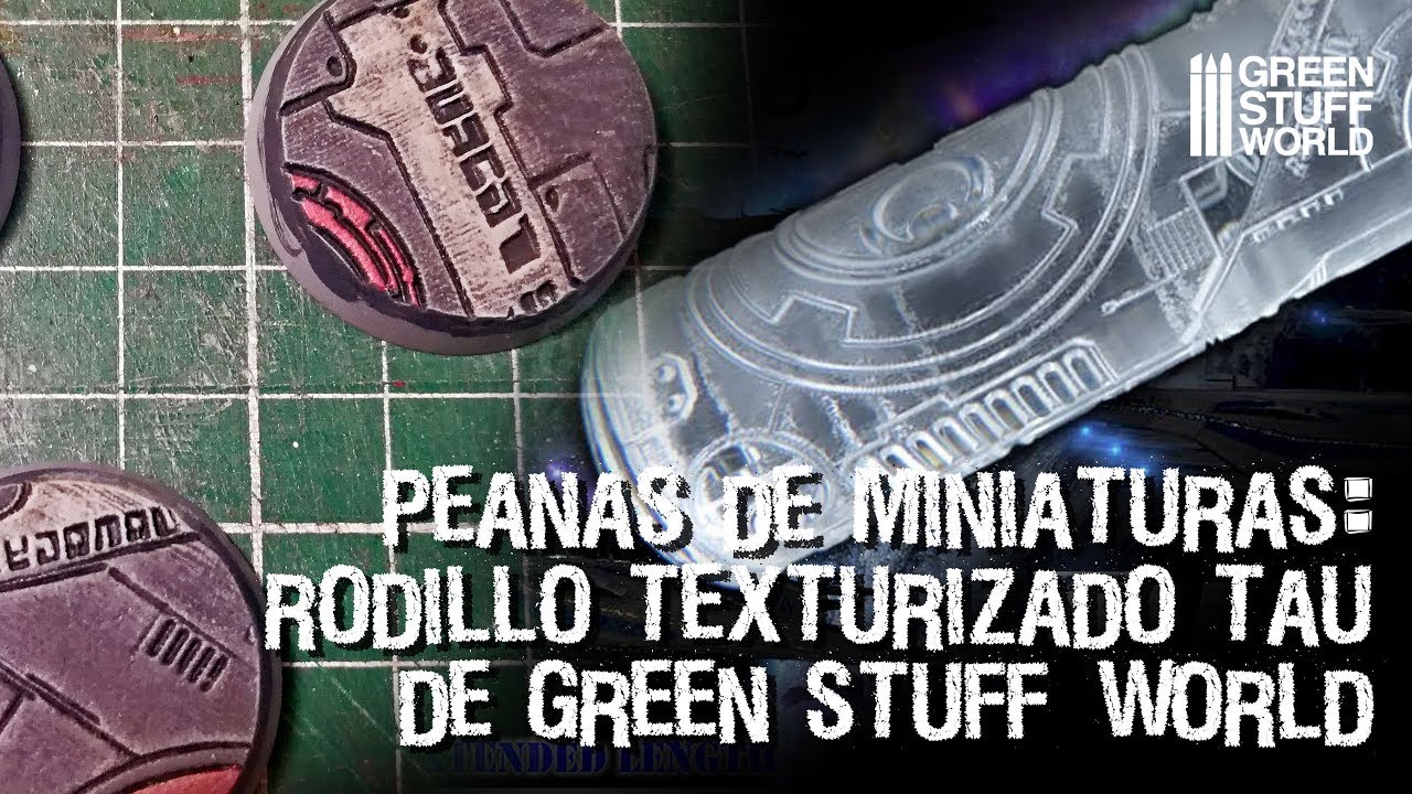 Peanas para miniaturas con Rodillo texturizado TAU de Green Stuff World
