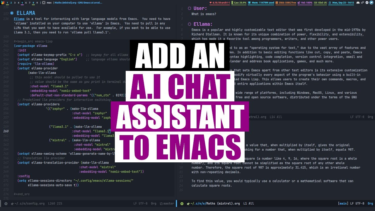 Добавление искусственного интеллекта в Emacs