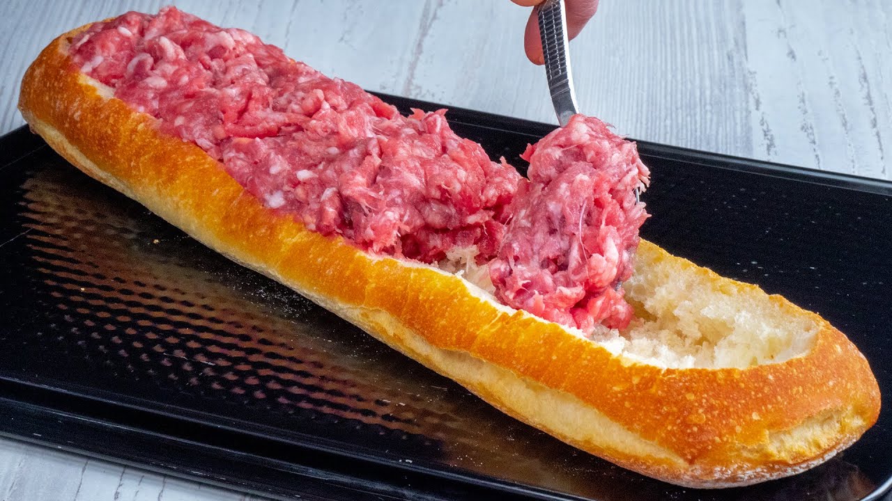 ФАРШИРУЮ багет МЯСНЫМ ФАРШЕМ - моя семья НЕ МОЖЕТ НАЕСТЬСЯ!