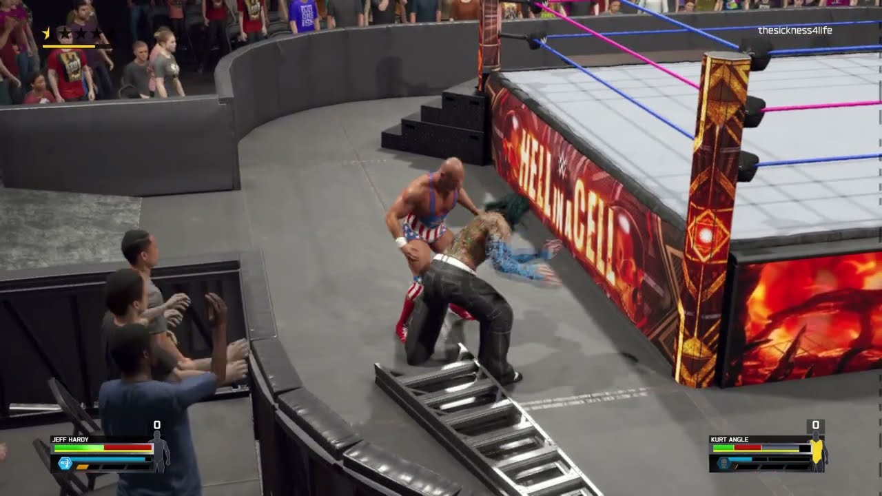 Jeff Hardy vs Kurt Angle Table Match