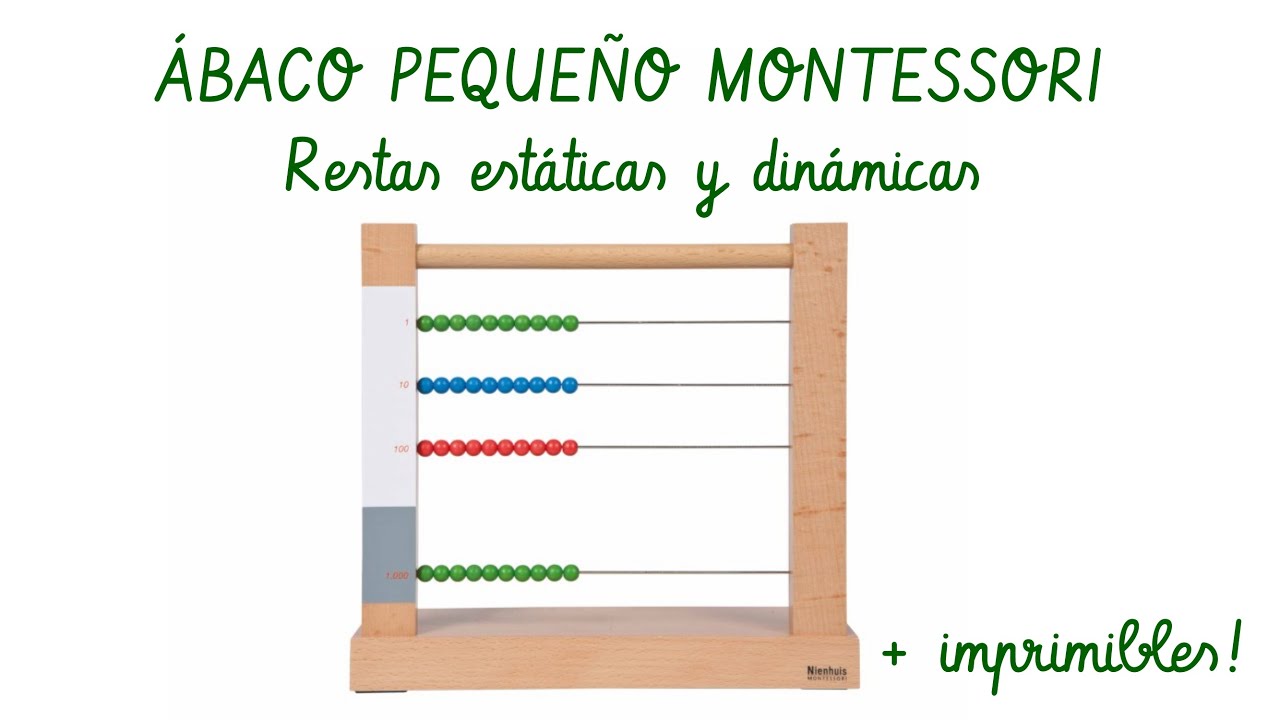 🧮Resta estática y dinámica con el ábaco pequeño - MATEMÁTICAS MONTESSORI