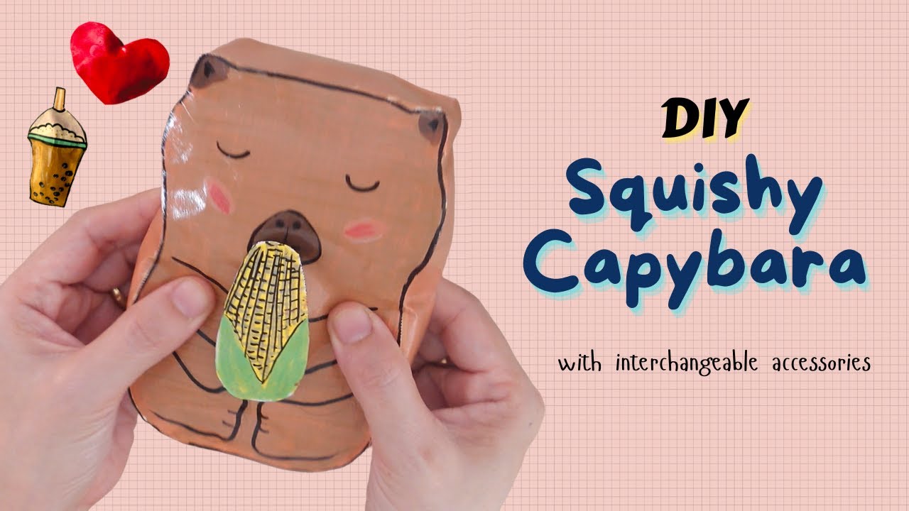 DIY Capybara Squishy | With swappable accessories | No tape and plastic Capybara Paper Plushy Toy