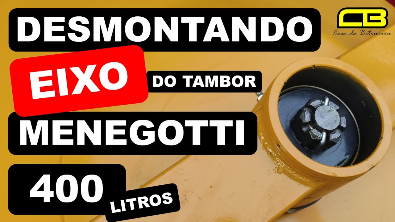 Desmontando o Eixo do Tambor da Menegotti 400 litros - Profissional, Rental, Prime e Top1000