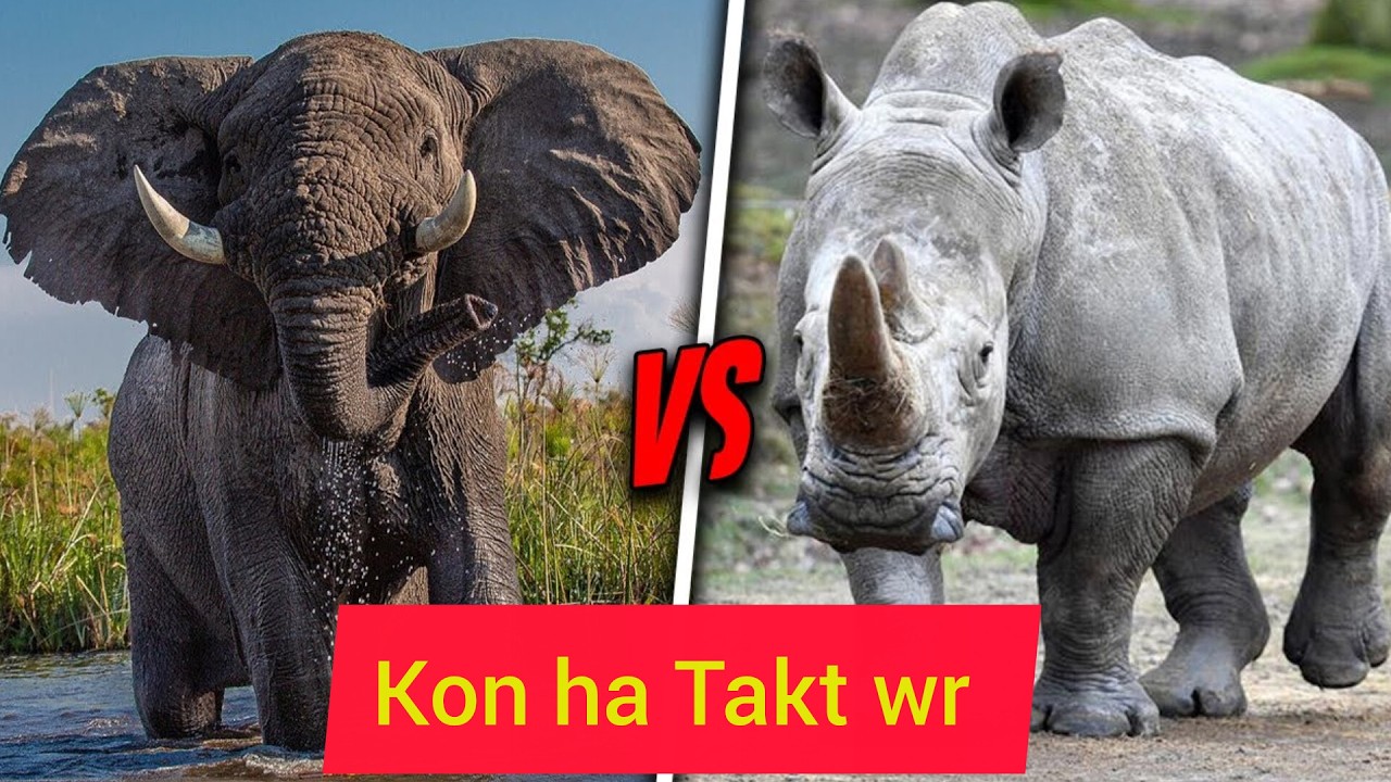 Elephant vs rhinoceros 🐘🦏 Kon ha Takt wr
