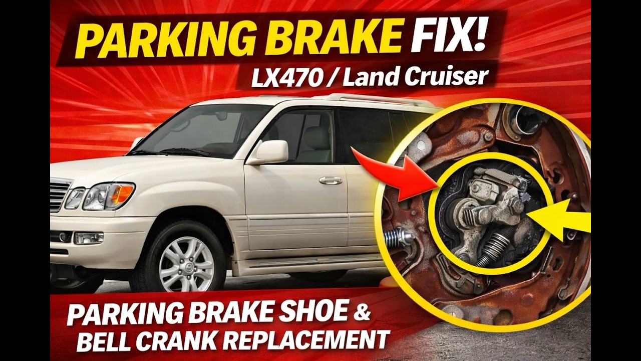 Lexus LX470 | Toyota Land Cruiser 100 Parking Brake Shoe & Parking Brake Bell Crank Replacement