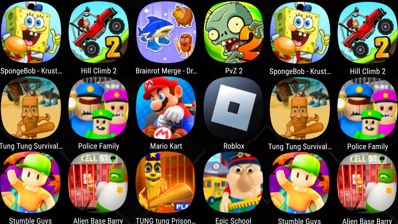 Tung Tung Sahur Police,Police Family,Roblox,Alien Base Barry's,Brainrot Puzzle,Epic School,PvZ 2....