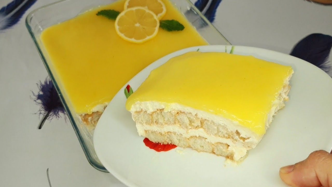 Tiramisu au citron 🍋,sans œufs, Facile et très délicieux