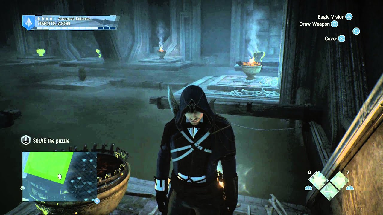 Assassin's Creed Unity Dead Kings - Raising The Dead: Light 4 Braziers Luminescent Ink Puzzle
