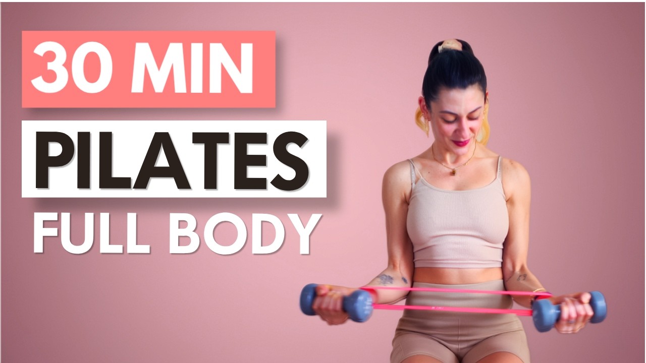 30-Min Full Body Pilates Workout with Booty Band & Weights | Sculpt, Tone & Strengthen (All Levels)