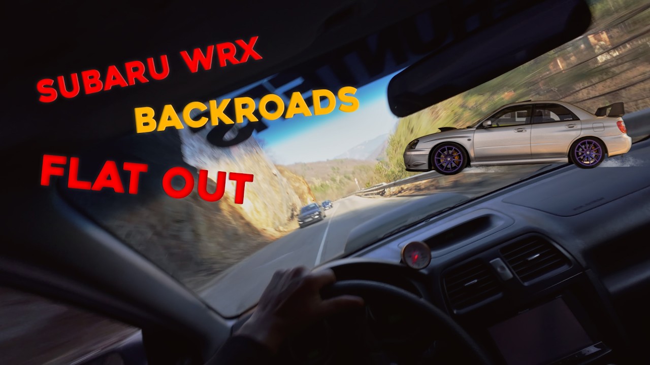 Subaru WRX STI flat out backroads driving