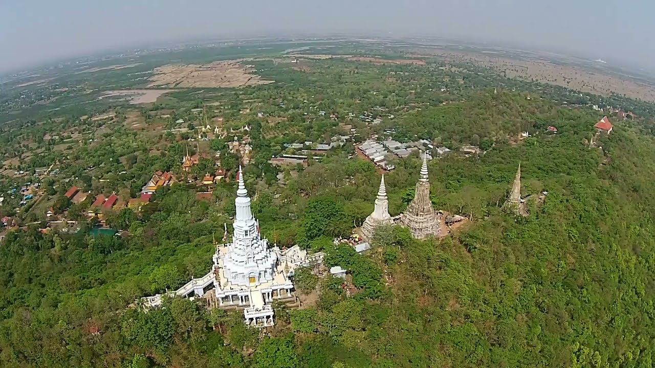 Oudong Mountain with perspective of drone