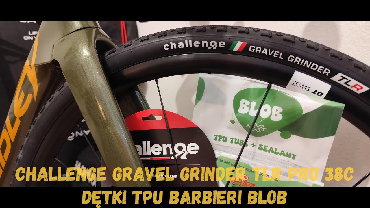 Opony Challenge Gravel Grinder TLR Pro 38c + dętki TPU Barbieri Blob - zmiana na zestaw zimowy :)
