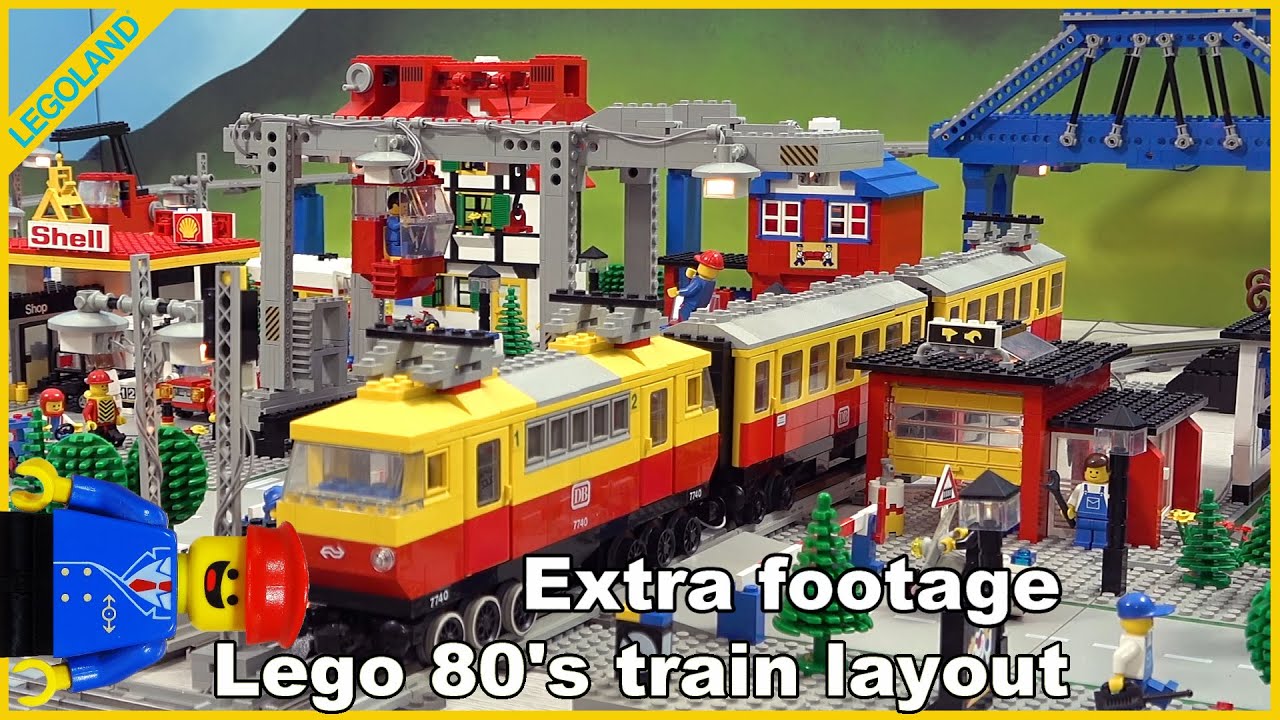 Lego train 80's layout with ALL 12V trains Extra Footage