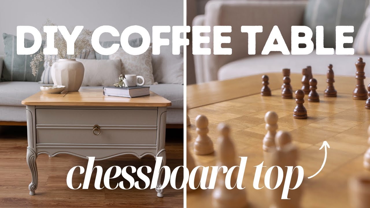 DIY Coffee Table with DIY Chessboard Top