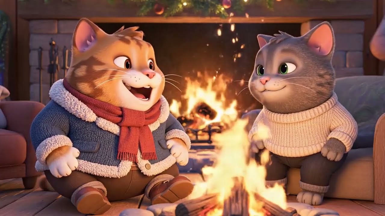Orange Cat Playing in the Snow 🐱❄️ | Pixar 3D Animation