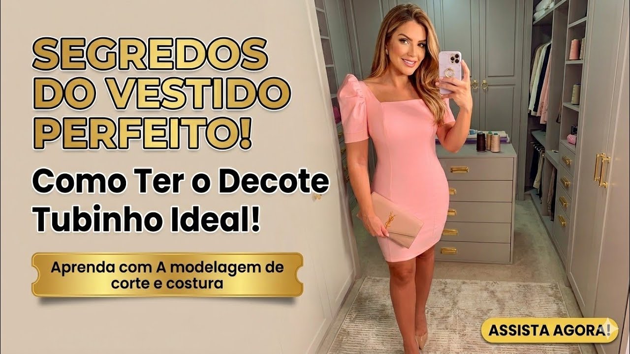 ✅️DIY Como fazer Vestido Tubinho Decote Quadrado_Costura fácil p iniciantes Gisleide Novelo Atelier