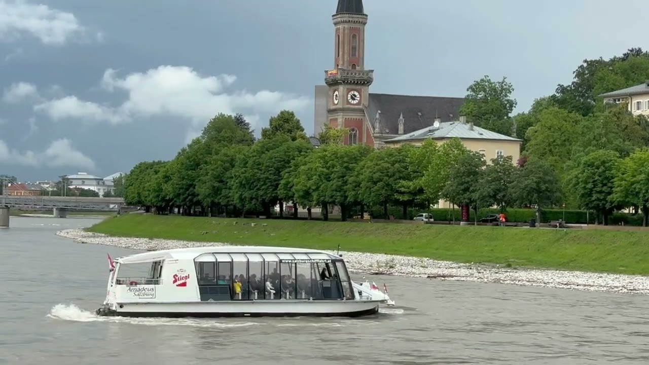 Salzach River out of control boat, in Salzburg, AT.