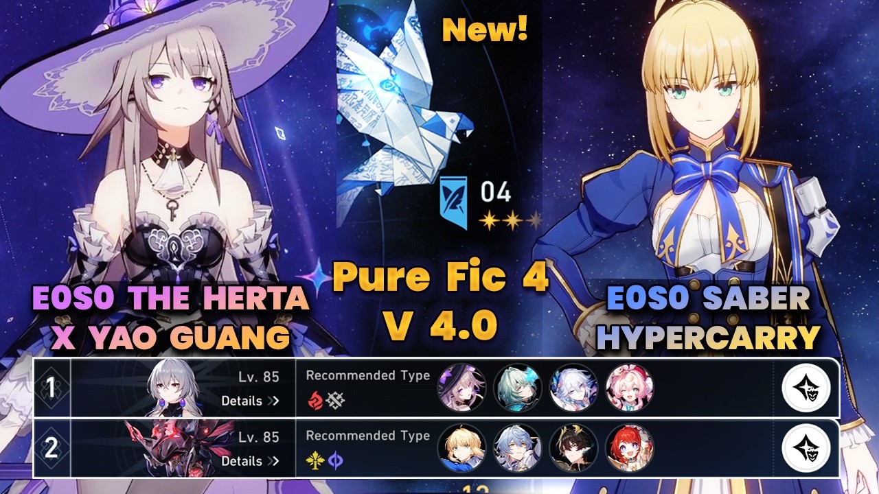 E0S0 The Herta x Yao Guang & E0S0 Saber Hypercarry | New PureFiction 4 | V4.0 | 3 Stars | HSR |