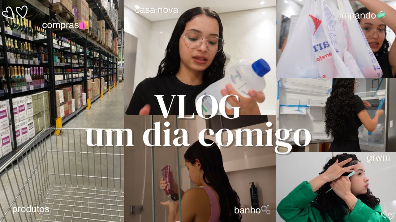 VLOG: um dia comigo💌|grwm, compras, casa nova, limpando, banho 🫧🛍️🧹