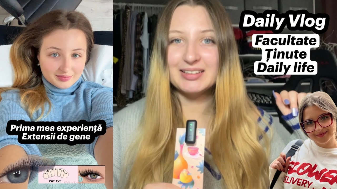 Daily Vlog | Prima mea experiență cu extensiile de gene | Idei de outfituri & mâncare rapidă