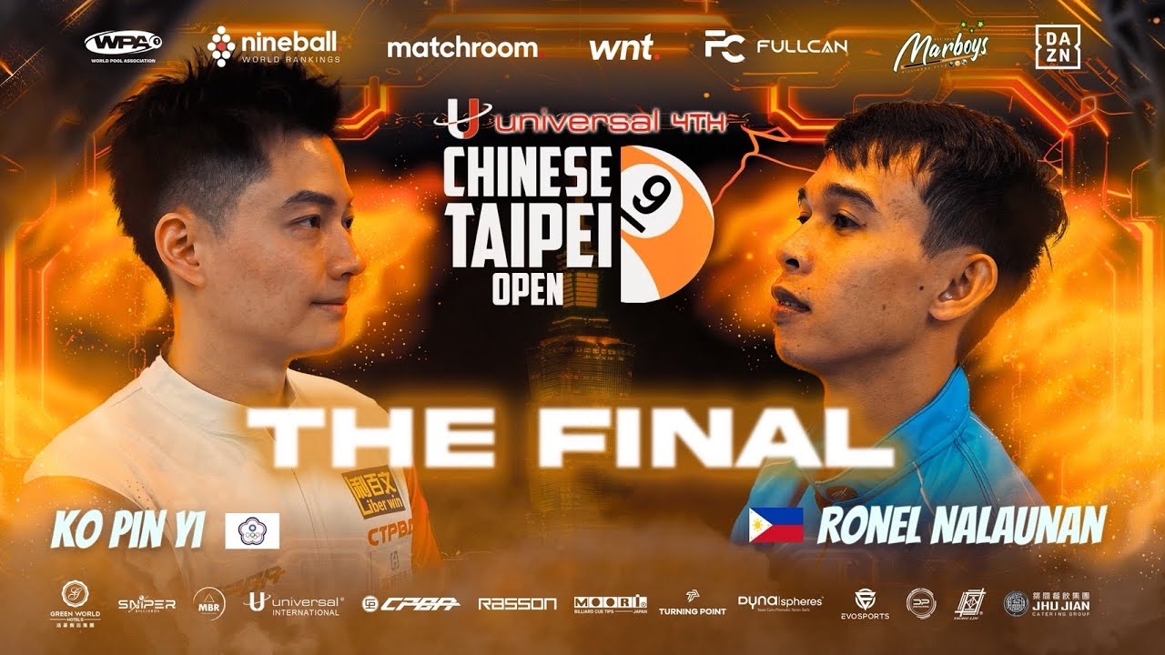 【第四屆Universal台北撞球職業公開賽】(TPE) Ko Pin Yi 柯秉逸   vs  Ronel Nalaunan (PHI) 冠軍賽 FINAL  搶13局 RACE TO 13
