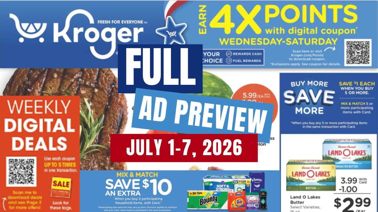ПОЛНЫЙ ОБЗОР рекламы Kroger на 1/07&ndash;7/07 | МЕГАРАСПРОДАЖА, еженедельные цифровые купоны, распрода...
