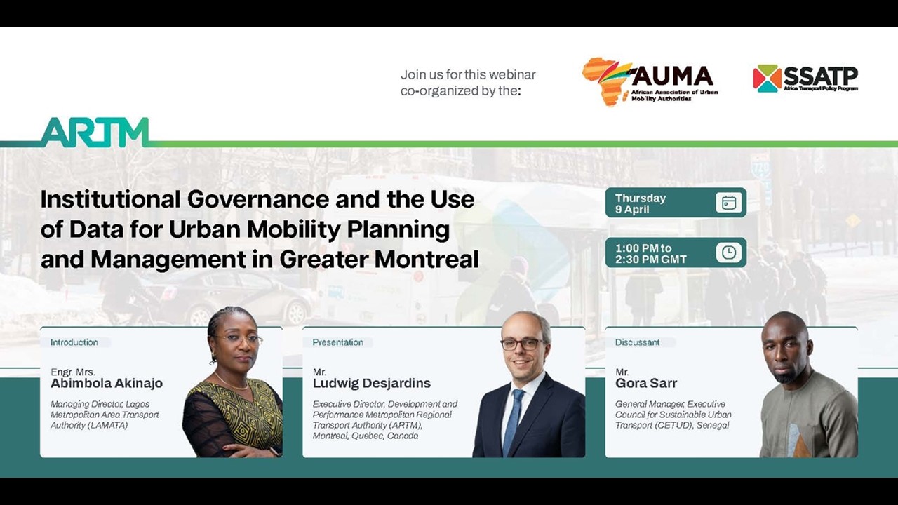 WEBINAR: Institutional Governance & Data for Urban Mobility Planning & Management in Montreal