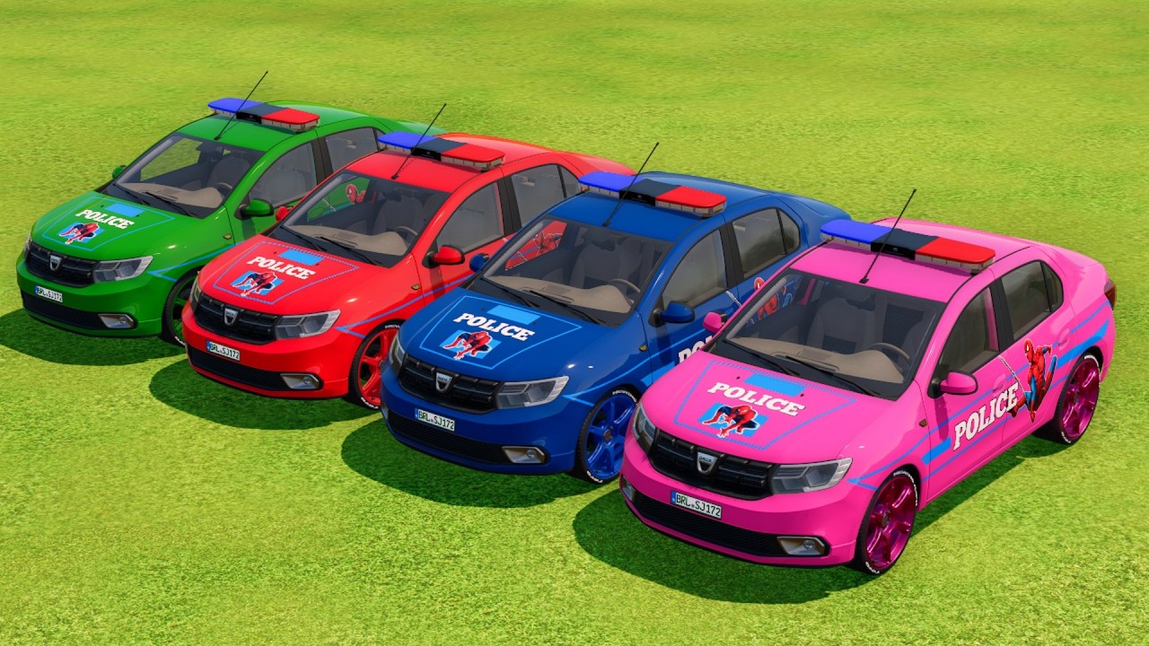 Tranporting Coloful Rainbow Police Cars - Farming Simulator 22 #10