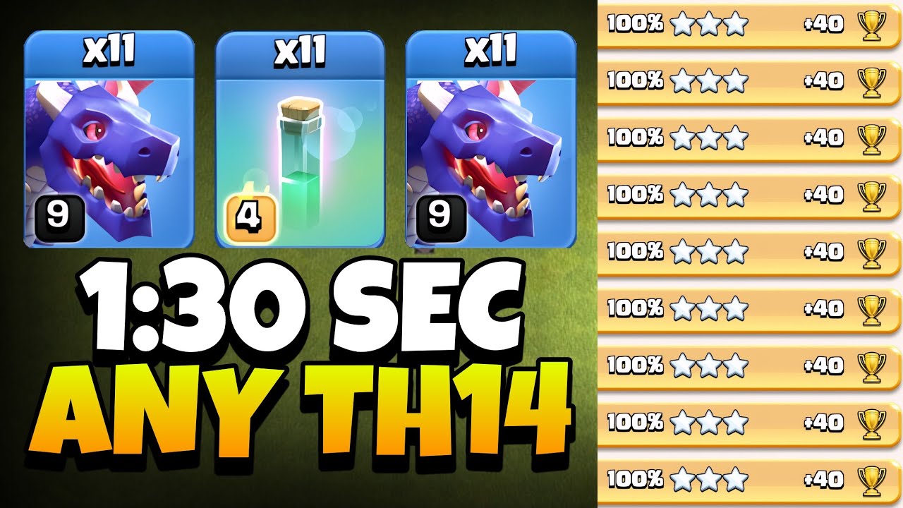 NEW META TH14 Dragon Attack is INSANE | Best TH14 Attack Strategy in Clash of Clans
