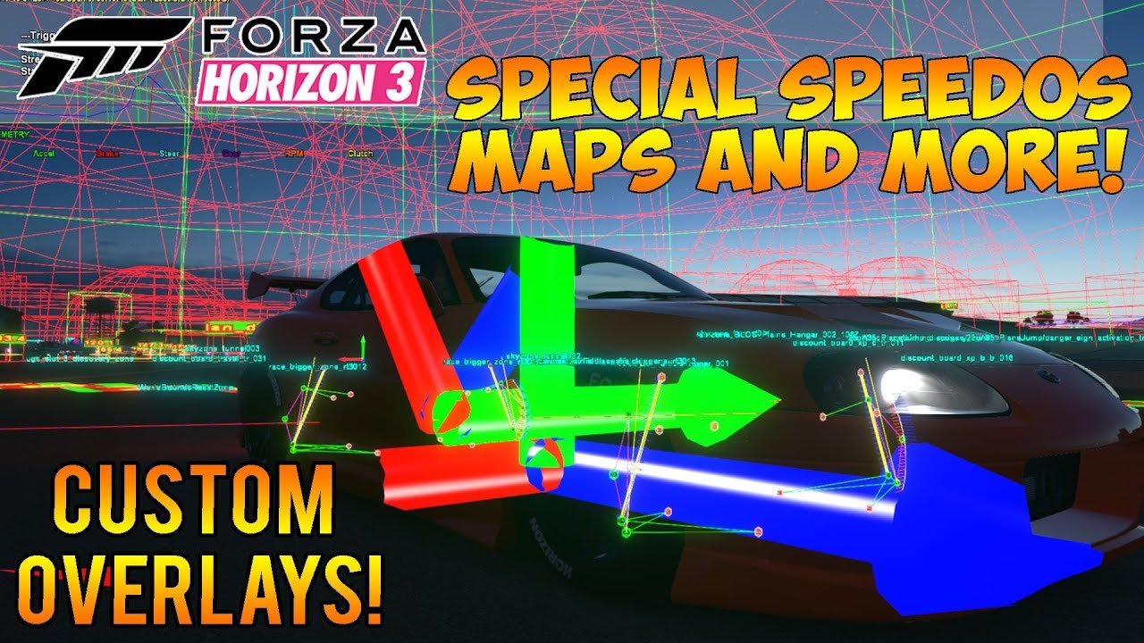 Forza Horizon 3 - CUSTOM DEV FEATURES! Specials Gauges, Maps & Neon Lights!
