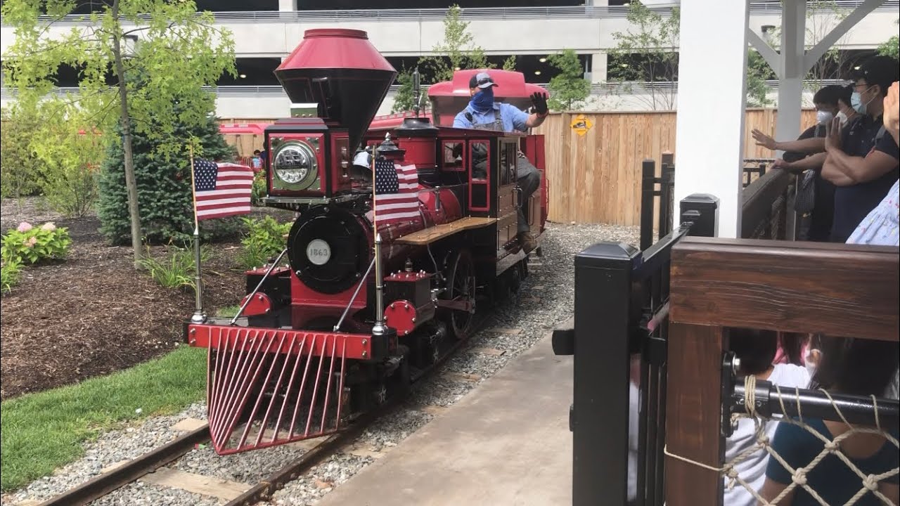 The Essex County Turtle Back Zoo Railroad's Red Train Entering Turtle Back Junction