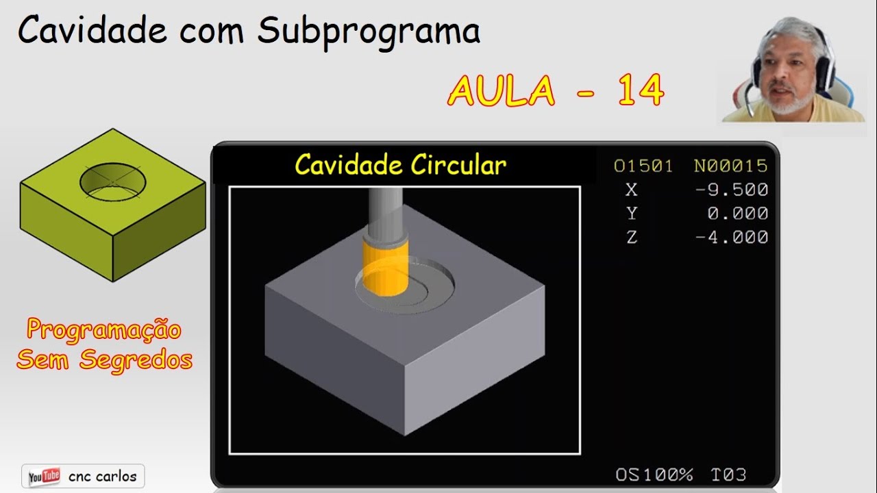 CAVIDADE CIRCULAR COM SUBPROGRAMA, PROGRAMAÇÃO COMANDO FANUC