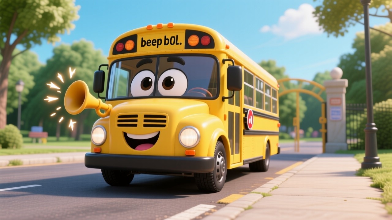 Bus Park Beep Beep!! 🚌🎉 | Learn Numbers and Vehicle Names for Kids | Fun Counting Song