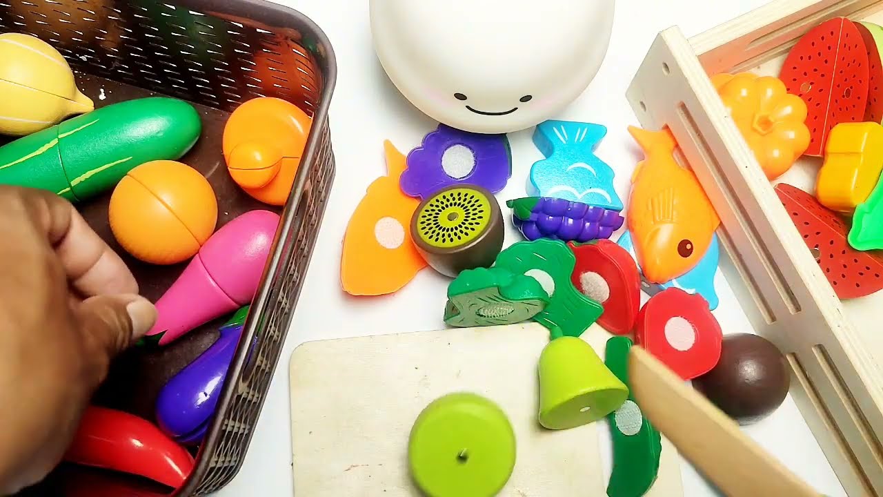 Oddly Satisfying Video Cutting Fruits and Vegetables ASMR, Wooden Plastic Squishy