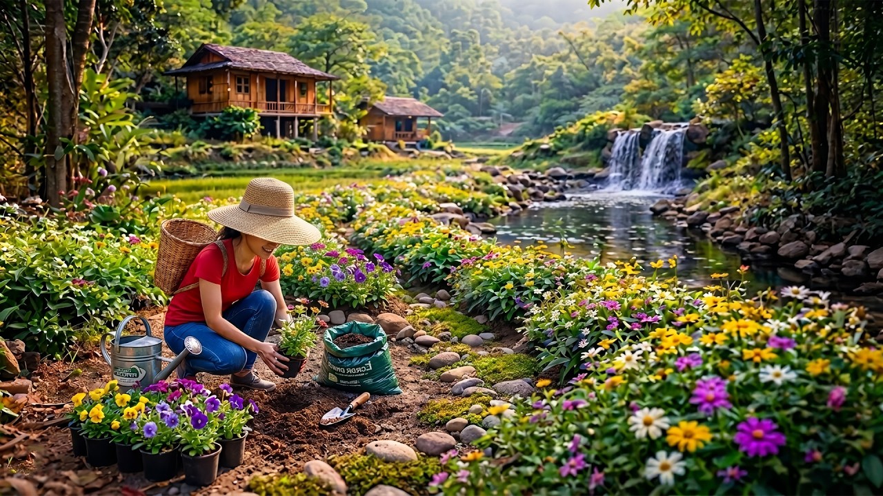 She Builds a Bamboo Fence for the Flower Garden – Then Harvests Duck Eggs for the Market