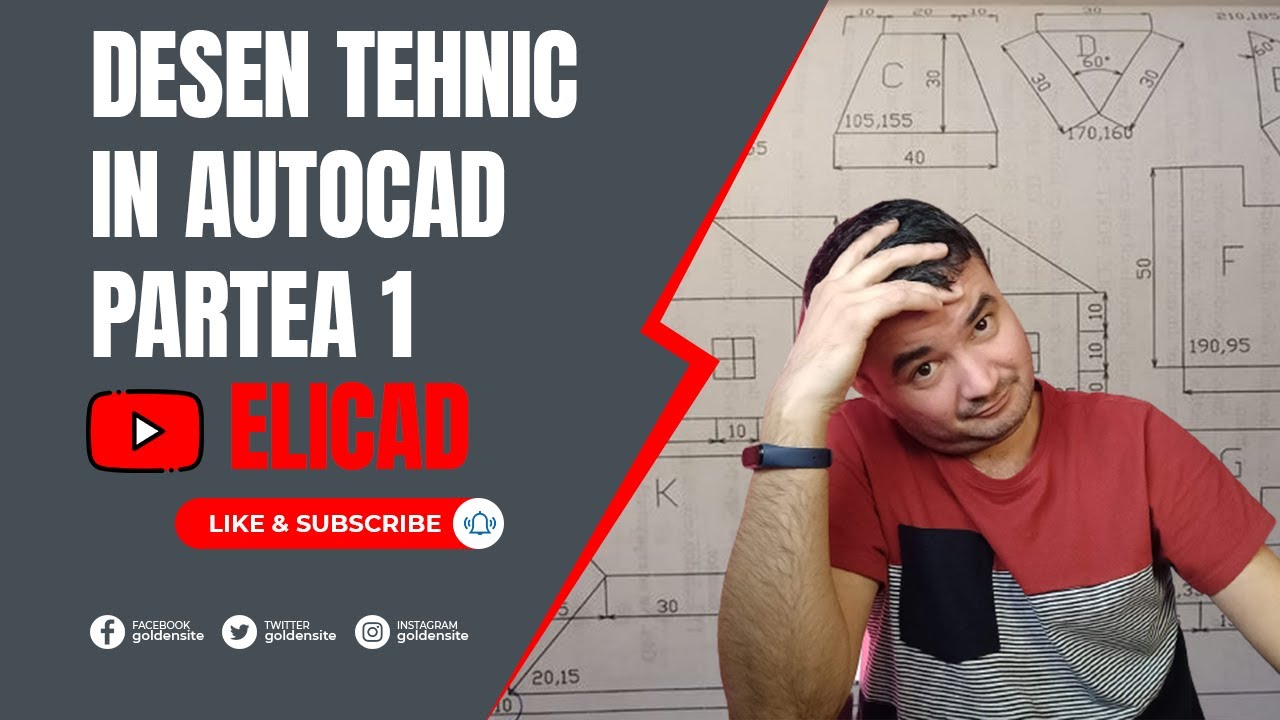 Desen AutoCad pentru Începători Partea 1. AutoCad Tutorial in Romana.