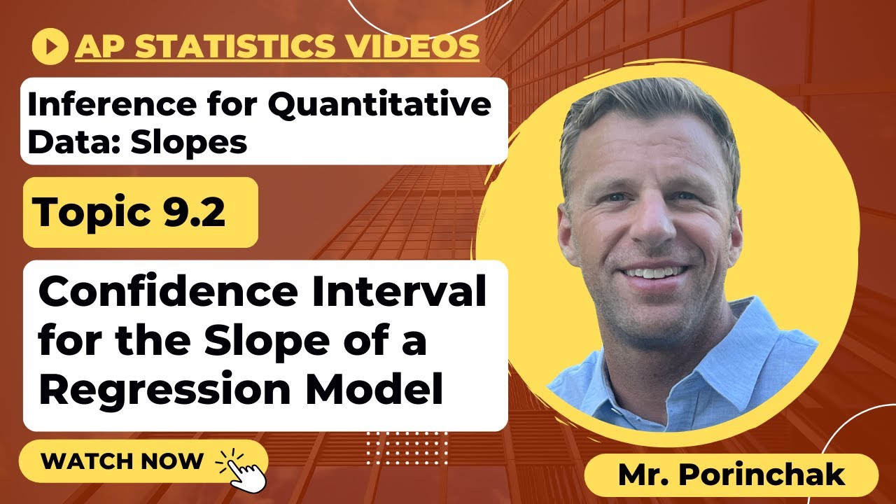 AP Statistics: Topic 9.2 Confidence Interval for the Slope of a Regression Model