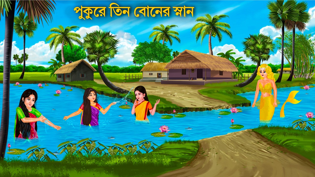 তিন বোন ও গভীর পদ্মপুকুরের জল | Mira Rumi Zoey | Moral Stories | Notun Bangla Golpo Bangla Cartoon