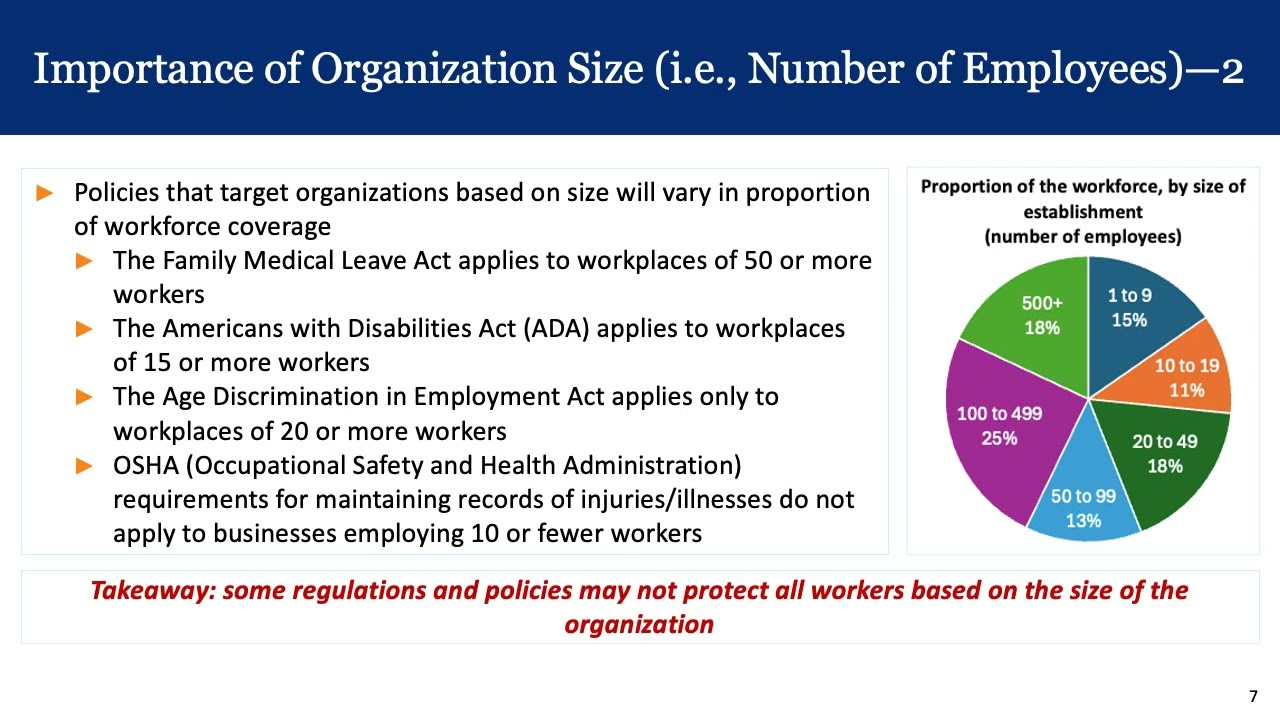 The Workforce (continued)
