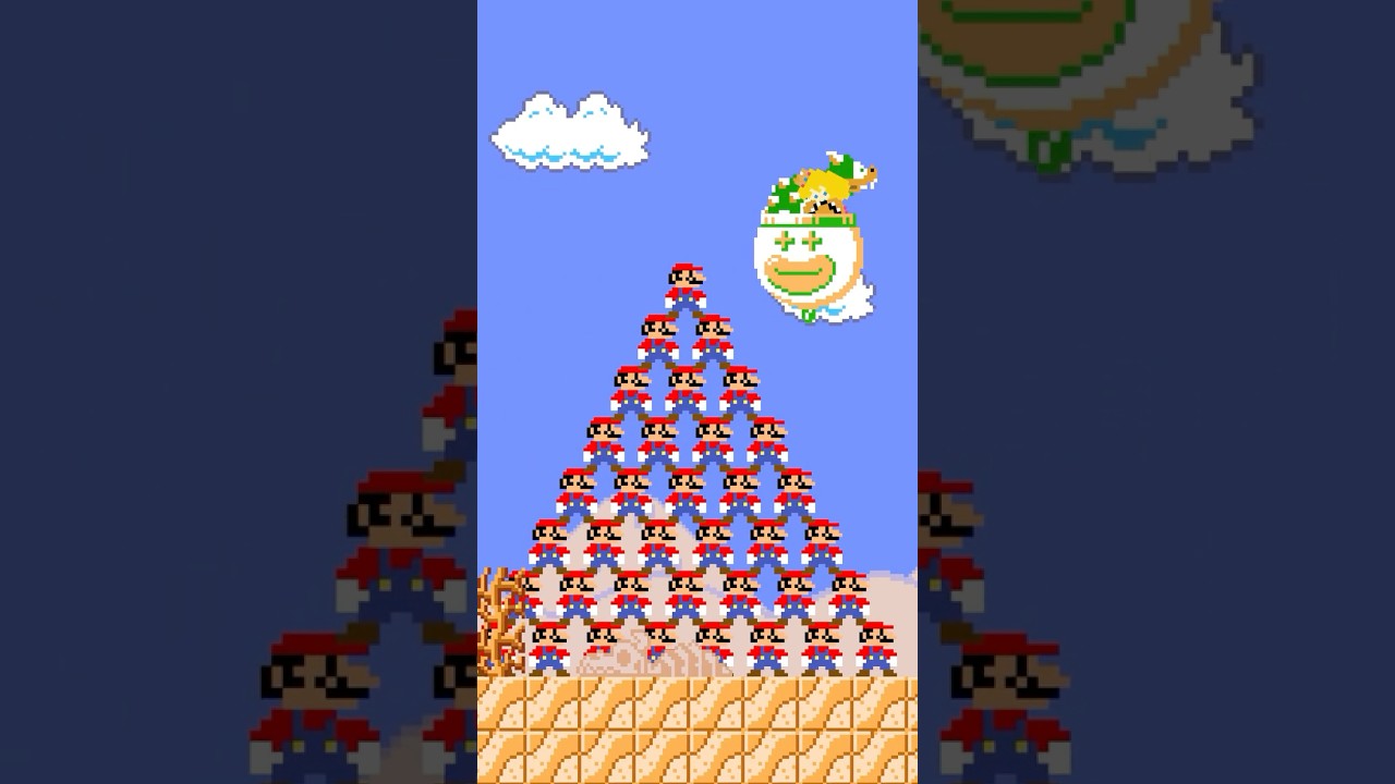 9999 Marios At Once #mario #levelup #999 #supermario